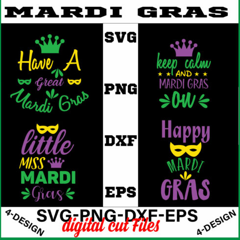 Mardi Gras SVG T-shirt Design Bundle Volume-01 cover image.