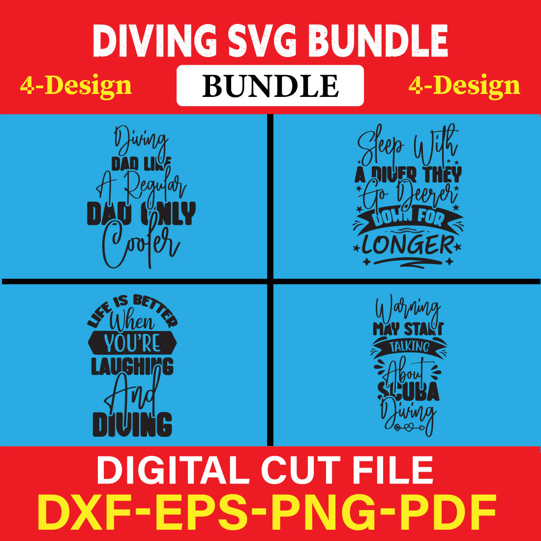 Diving T-shirt Design Bundle Vol-3 cover image.