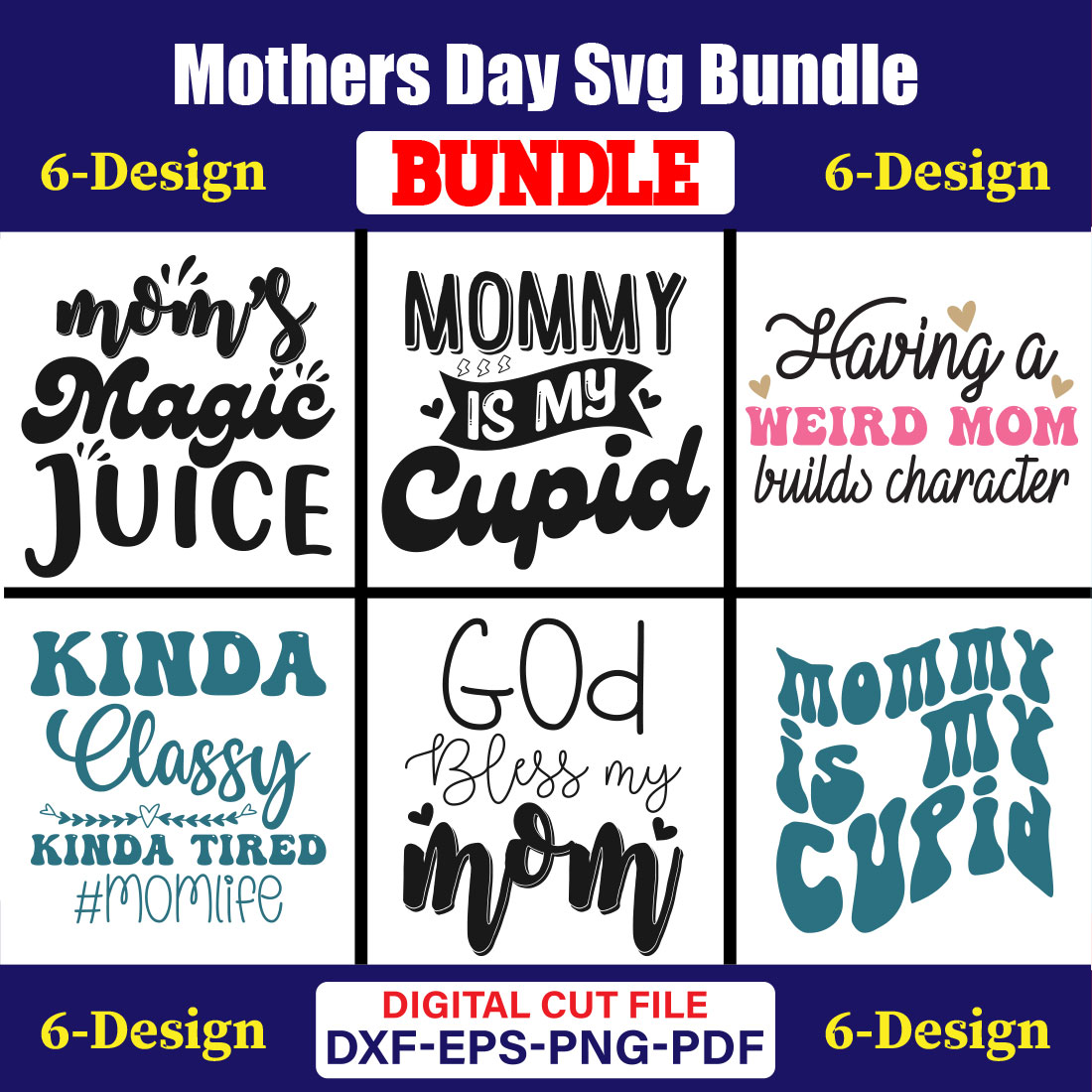 Mothers Day SVG Bundle, Mom life svg, Mama svg, Funny Mom Svg, Blessed mama svg, Mom of boys girls svg-Vol-85 cover image.