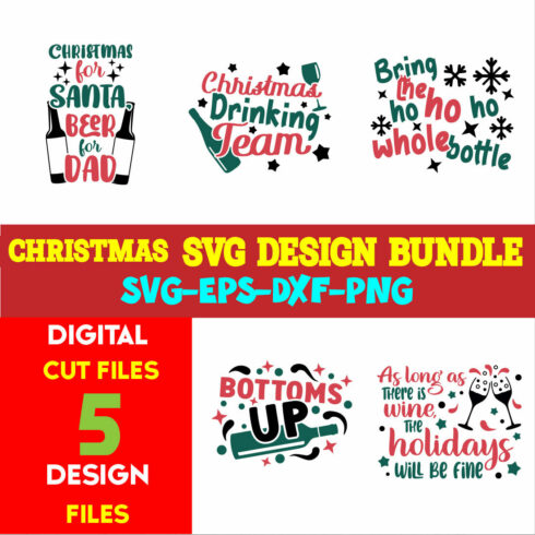 Christmas T-shirt Design SVG Bundle Free Volume-70 cover image.