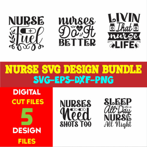 Nurse T-shirt Design Bundle Volume-01 cover image.