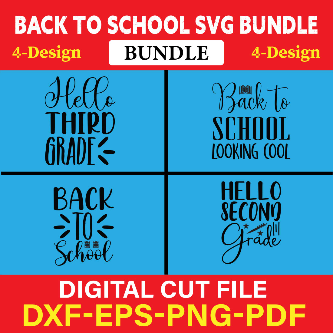 Back To School T-shirt Design Bundle Vol-10 cover image.