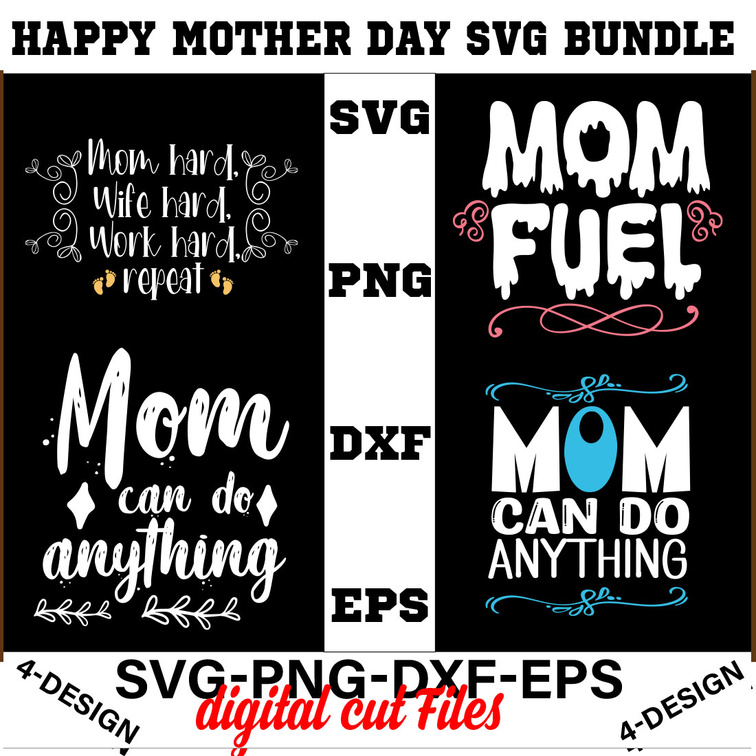 Happy mother day svg Bundle Vol-4 cover image.