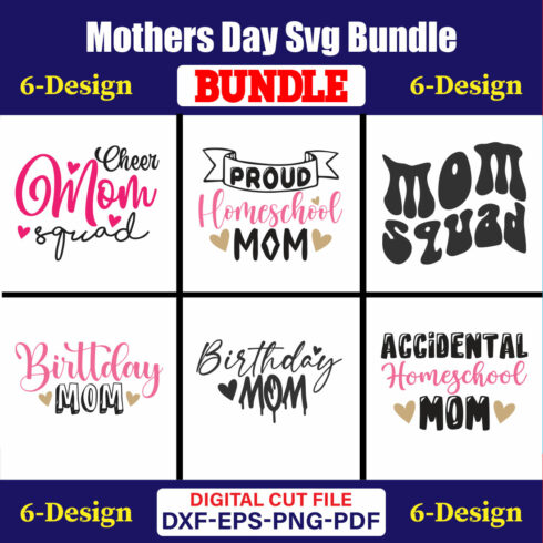 Mothers Day SVG Bundle, Mom life svg, Mama svg, Funny Mom Svg, Blessed mama svg, Mom of boys girls svg-Vol-68 cover image.