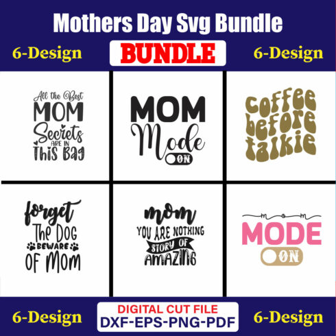 Mothers Day SVG Bundle, Mom life svg, Mama svg, Funny Mom Svg, Blessed mama svg, Mom of boys girls svg-Vol-126 cover image.