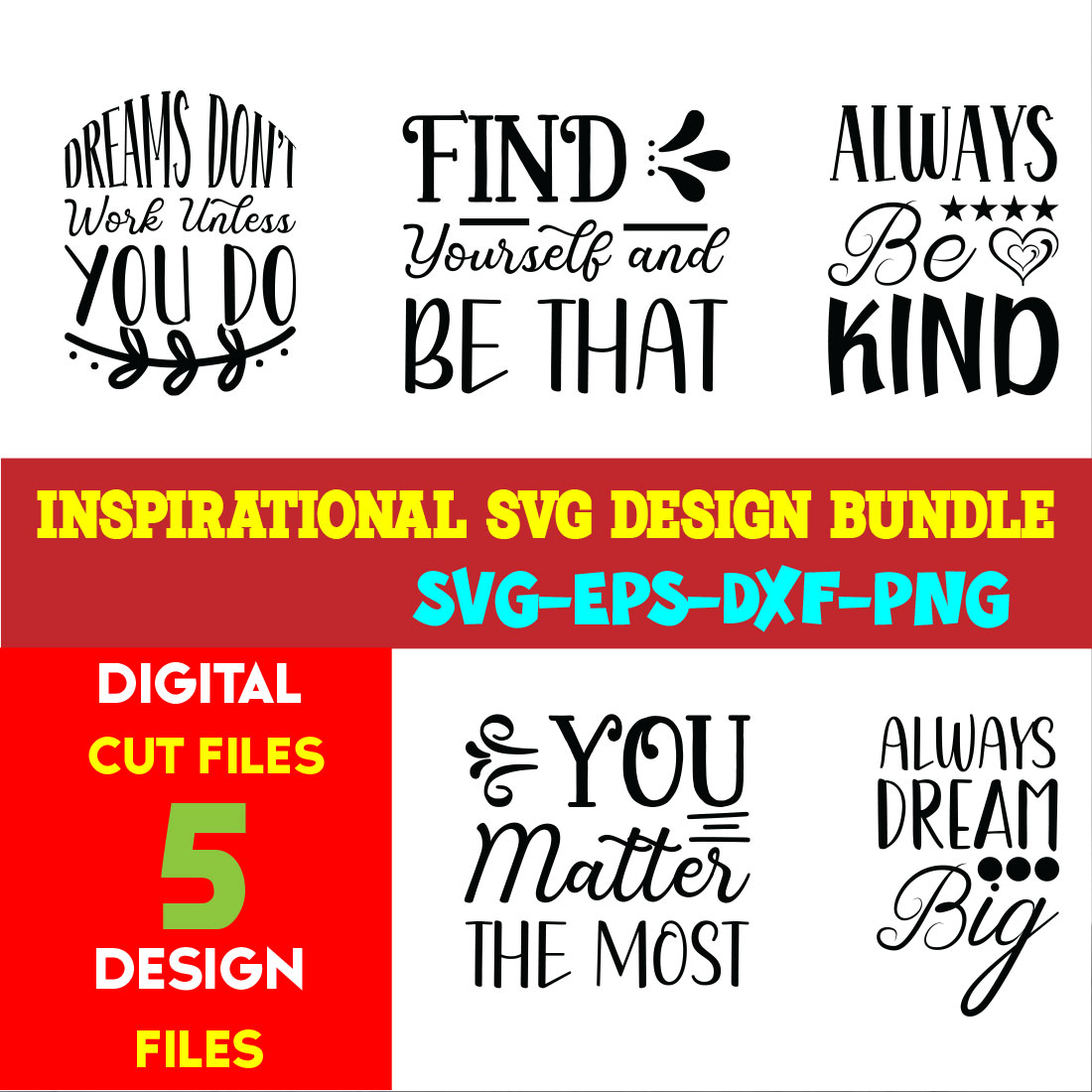 Inspirational T-shirt Design Bundle Volume-01 cover image.