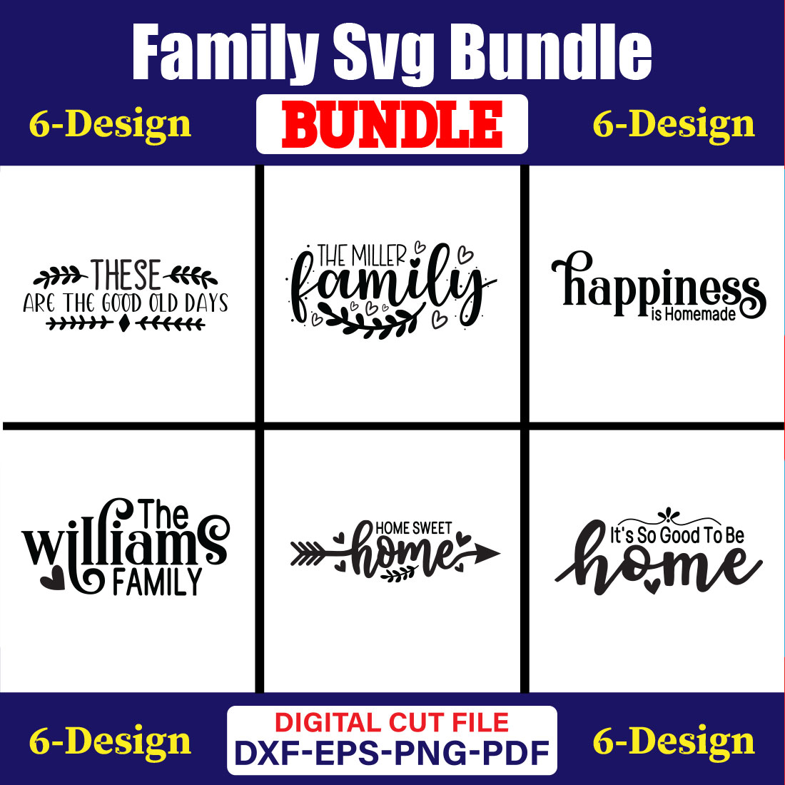 Family SVG T-shirt Design Bundle Vol-05 cover image.