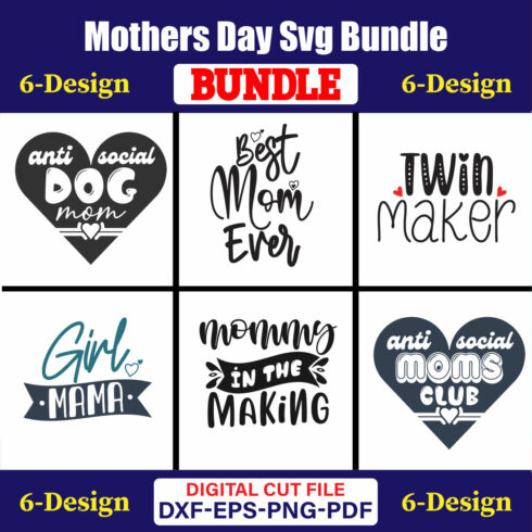 Mothers Day SVG Bundle, Mom life svg, Mama svg, Funny Mom Svg, Blessed mama svg, Mom of boys girls svg-Vol-104 cover image.