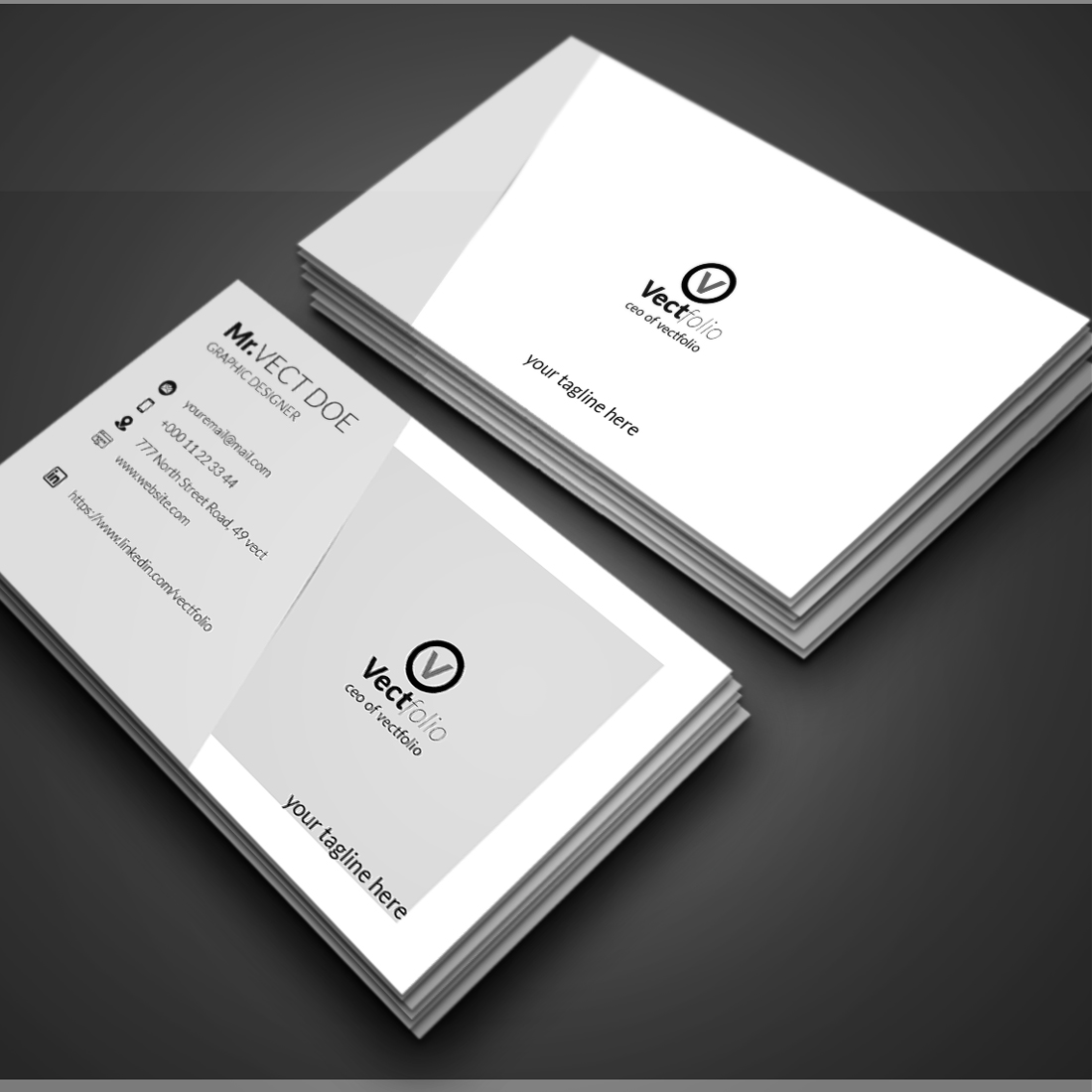 Minimal Corporate Business Card preview image.