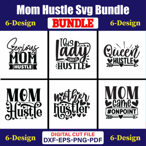 Mom Hustle T-shirt Design Bundle Vol-02 cover image.