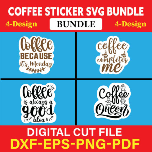 Coffee Sticker T-shirt Design Bundle Vol-2 cover image.