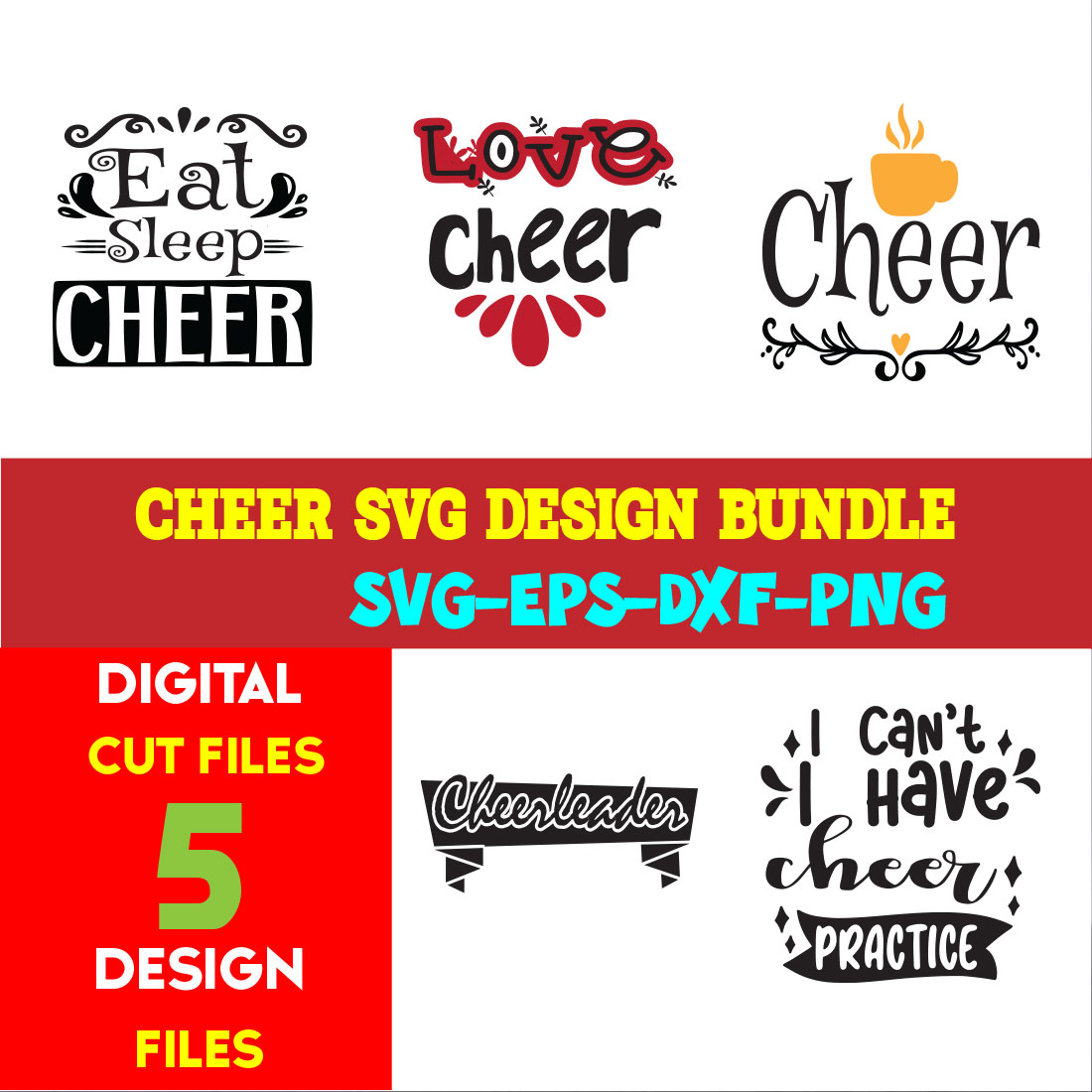 Cheer T-shirt Design Bundle Volume-03 cover image.