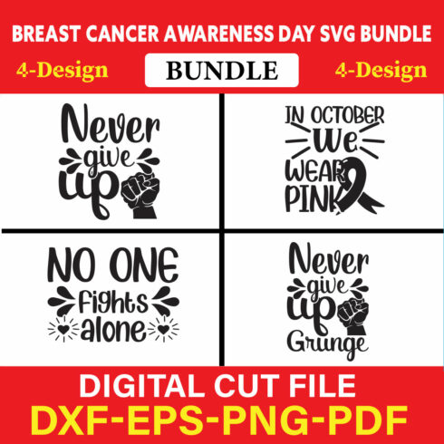 Breast Cancer Awareness T-shirt Design Bundle Vol-9 cover image.