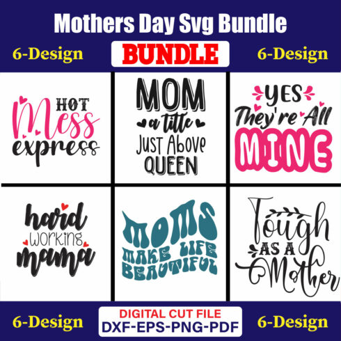 Mothers Day SVG Bundle, Mom life svg, Mama svg, Funny Mom Svg, Blessed mama svg, Mom of boys girls svg-Vol-80 cover image.