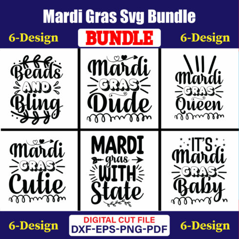 Mardi Gras T-shirt Design Bundle Vol-03 cover image.