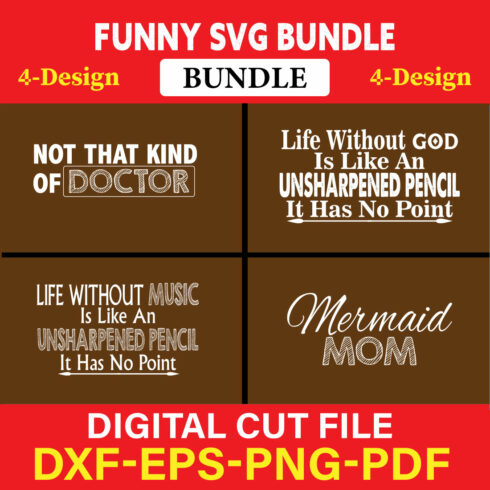 Funny SVG T-shirt Design Bundle Vol-17 cover image.