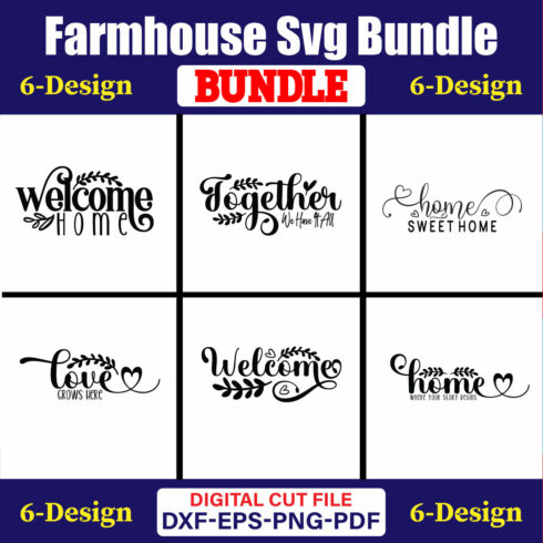 Farmhouse SVG T-shirt Design Bundle Vol-02 cover image.