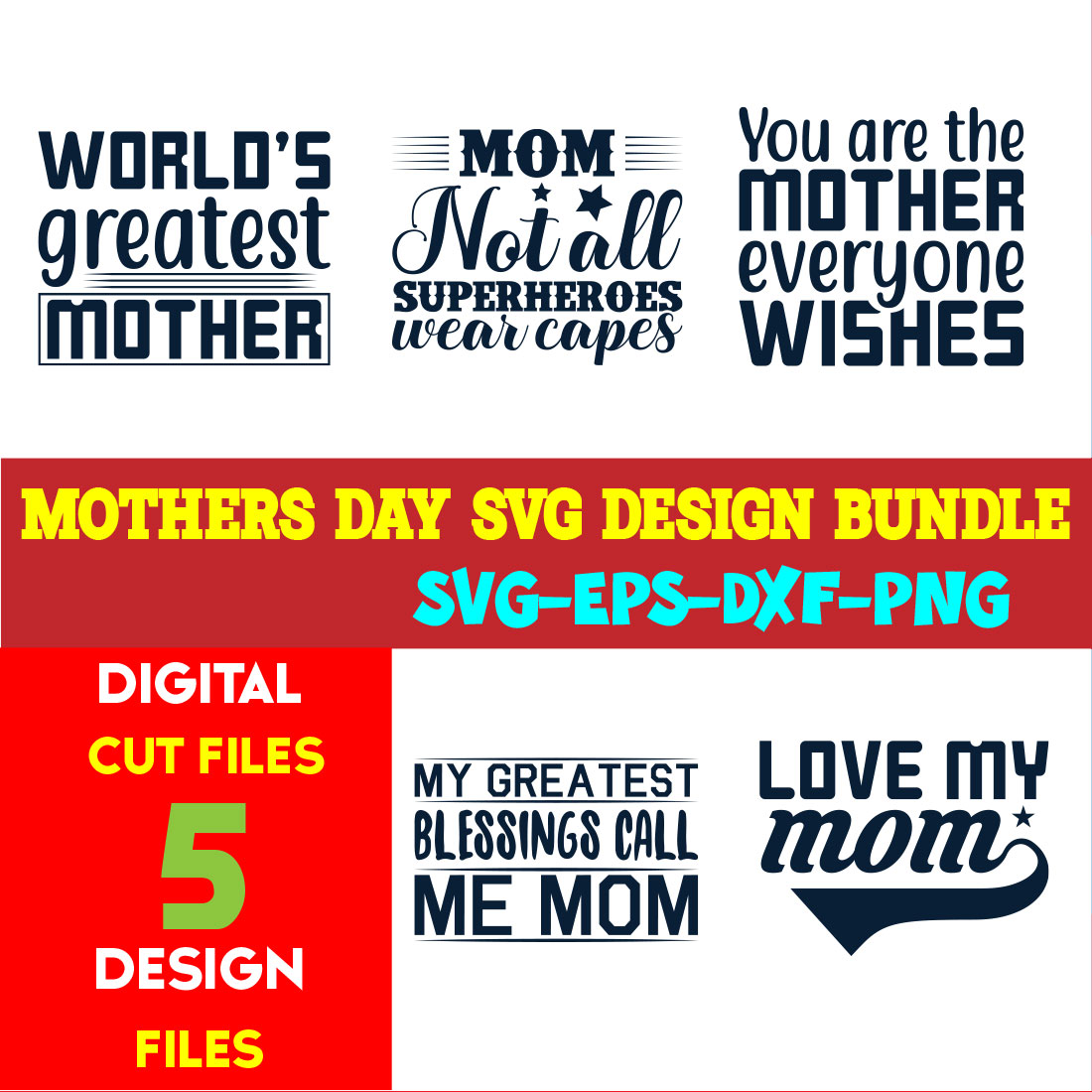 Mothers Day T-shirt Design Bundle Volume-10 cover image.