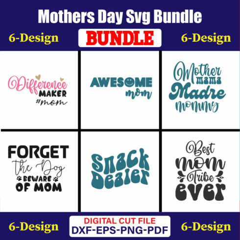 Mothers Day SVG Bundle, Mom life svg, Mama svg, Funny Mom Svg, Blessed mama svg, Mom of boys girls svg-Vol-133 cover image.