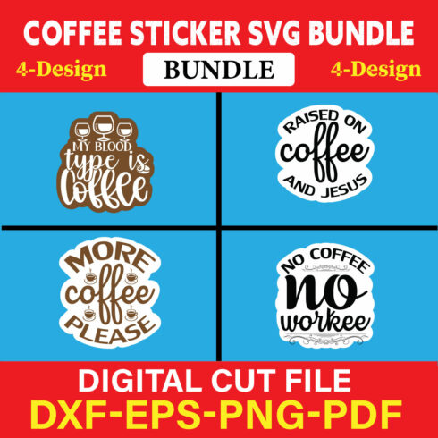 Coffee Sticker T-shirt Design Bundle Vol-5 cover image.