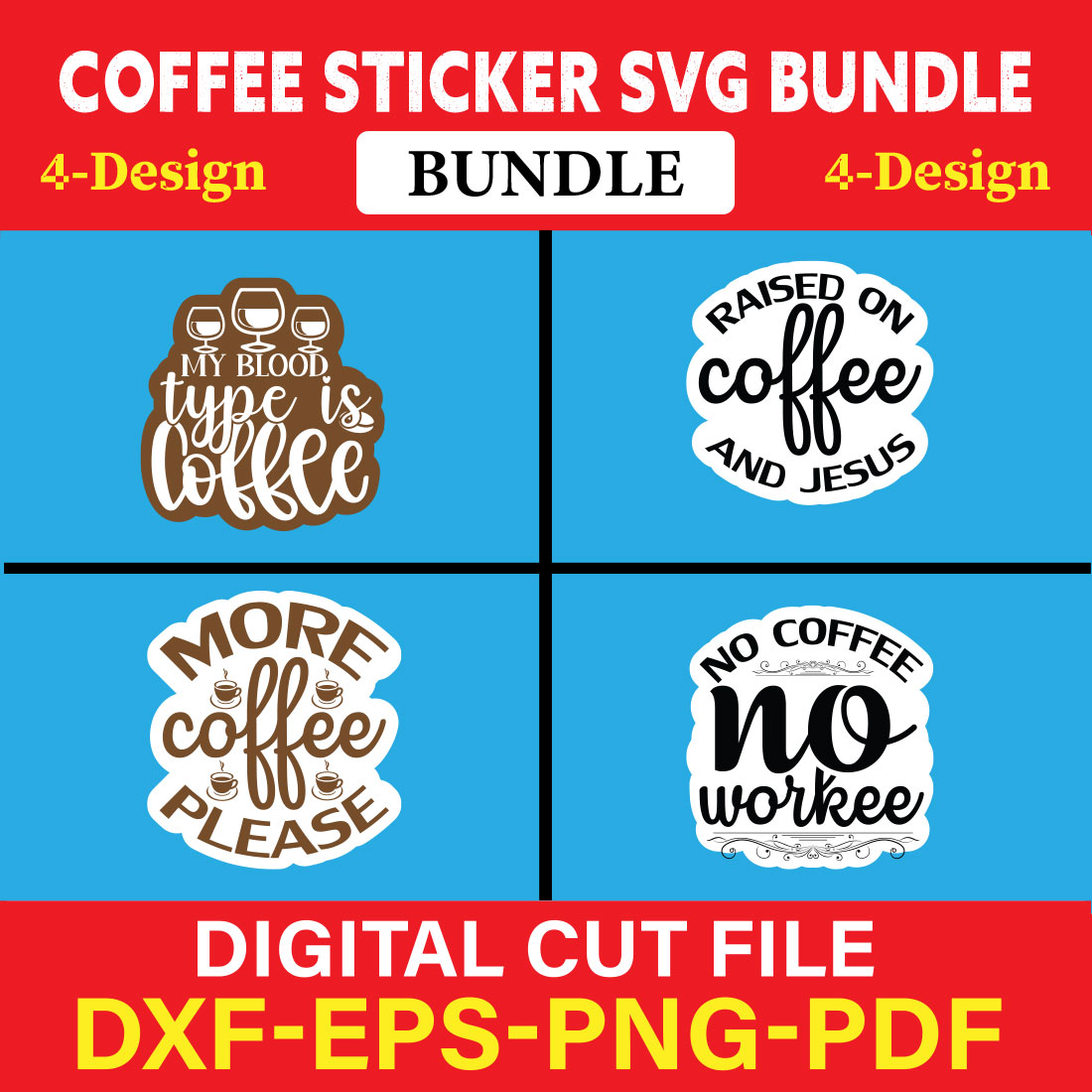 Coffee Sticker T-shirt Design Bundle Vol-5 cover image.