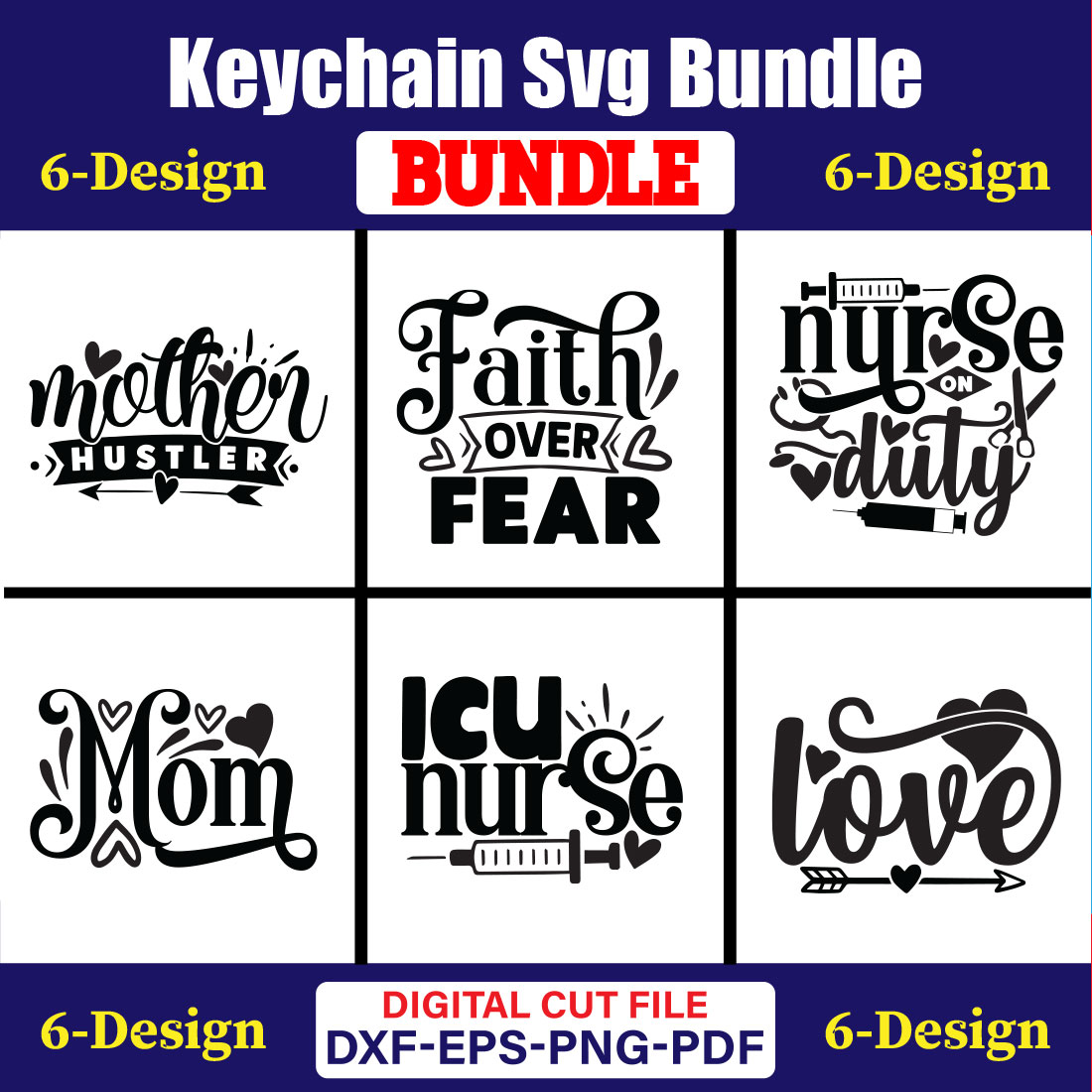 Keychain T-shirt Design Bundle Vol-02 cover image.