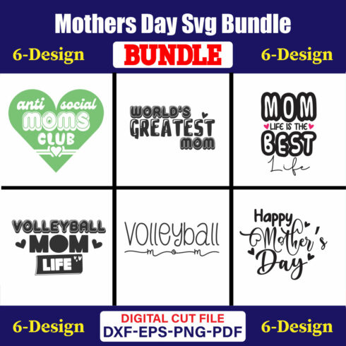 Mothers Day SVG Bundle, Mom life svg, Mama svg, Funny Mom Svg, Blessed mama svg, Mom of boys girls svg-Vol-105 cover image.