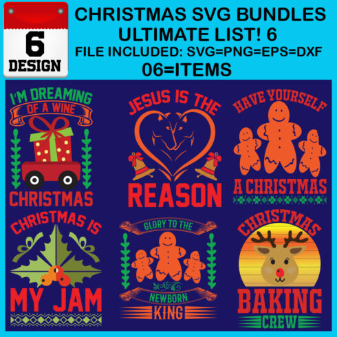 Ultimate List! 6 Christmas SVG Free Bundles cover image.