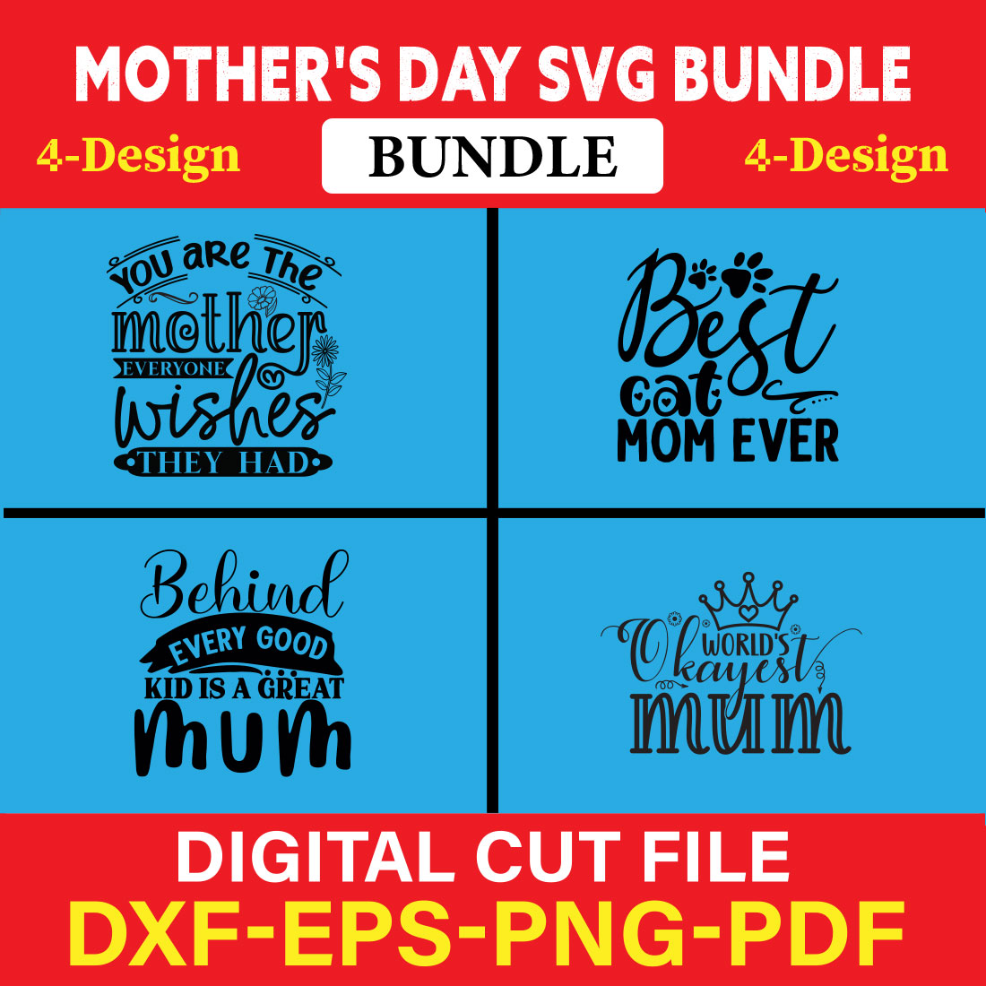 Mother's Day SVG T-shirt Design Bundle Vol-46 cover image.