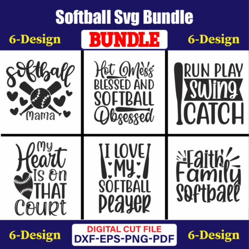 Softball T-shirt Design Bundle Vol-01 cover image.