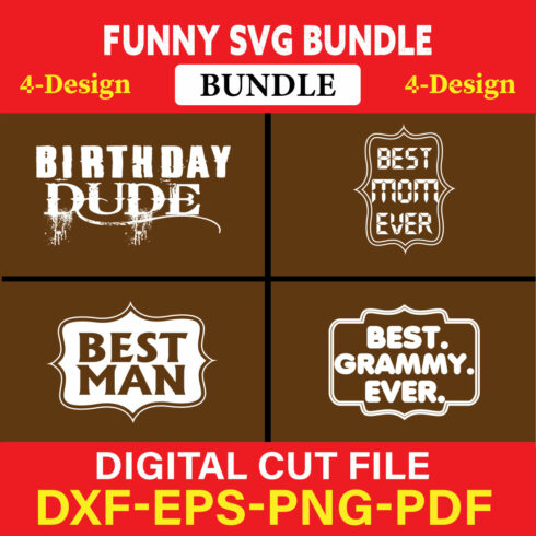 Funny SVG T-shirt Design Bundle Vol-33 cover image.