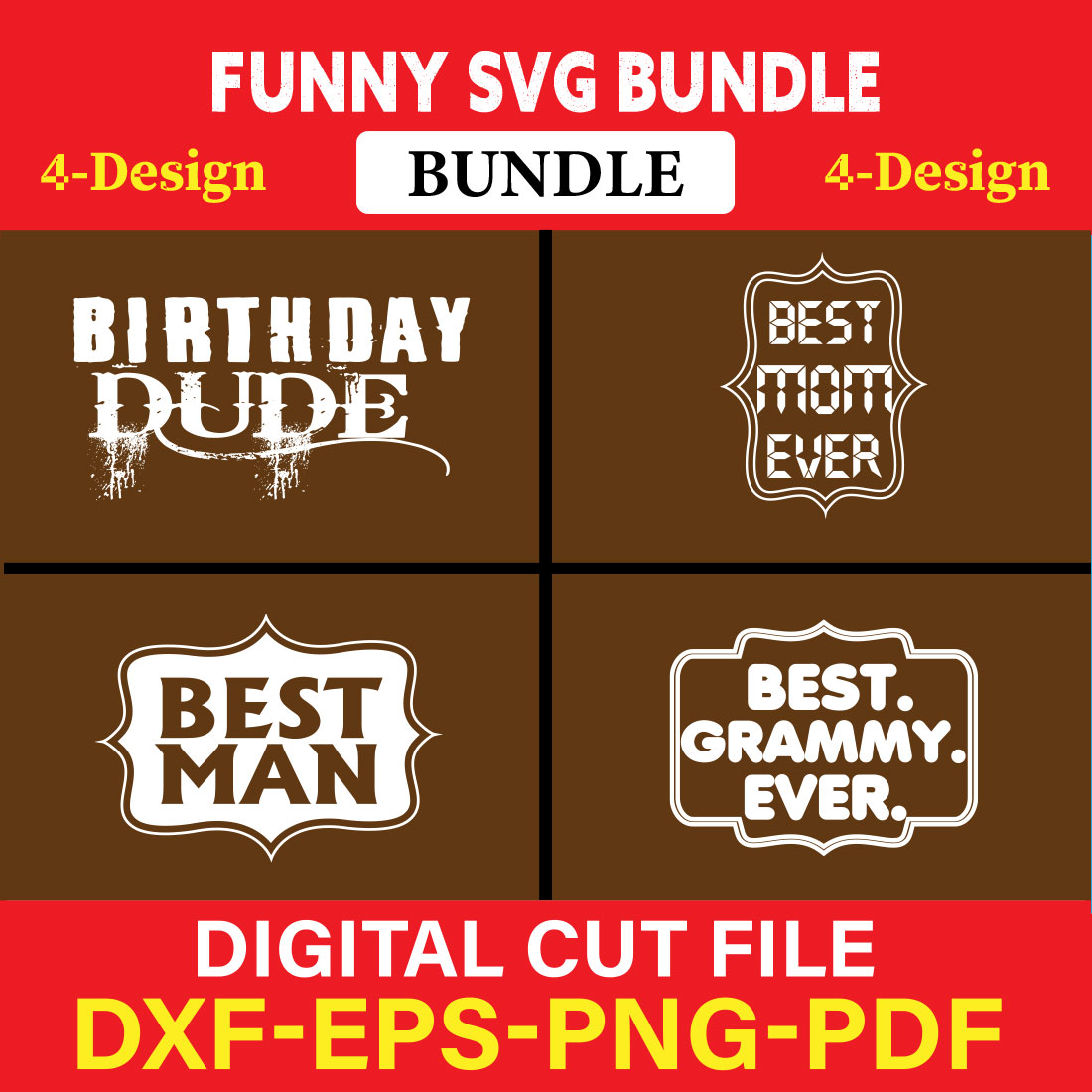 Funny SVG T-shirt Design Bundle Vol-33 cover image.