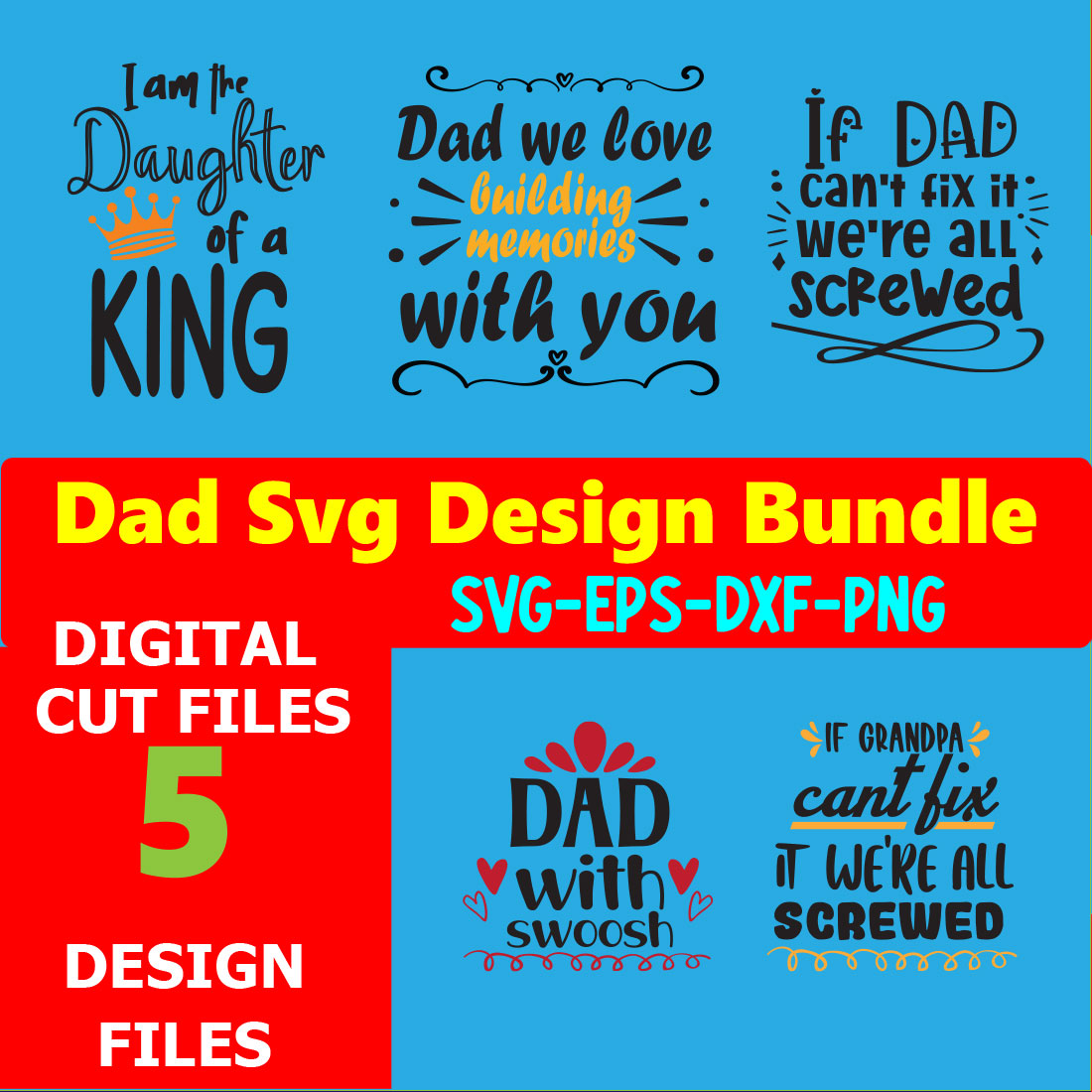 Dad T-shirt Design SVG Bundle Volume-06 cover image.