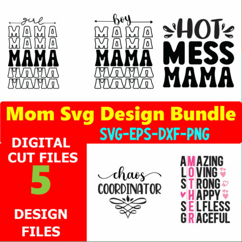 Mom SVG T-shirt Design Bundle Volume-01 cover image.