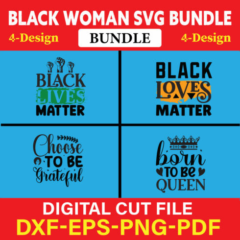 Black Woman T-shirt Design Bundle Vol-12 cover image.