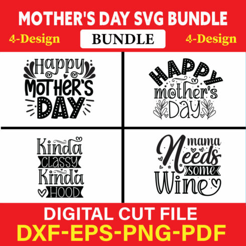 Mother's Day SVG T-shirt Design Bundle Vol-27 cover image.