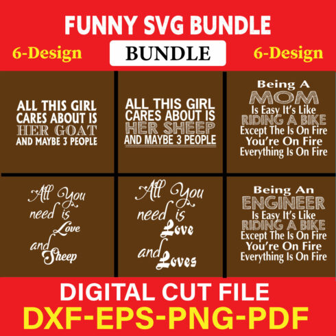 Funny SVG T-shirt Design Bundle Vol-10 cover image.