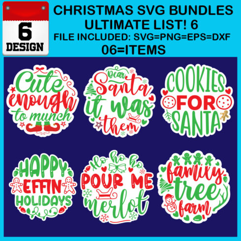 Ultimate List! 6 Christmas SVG Free Bundles cover image.