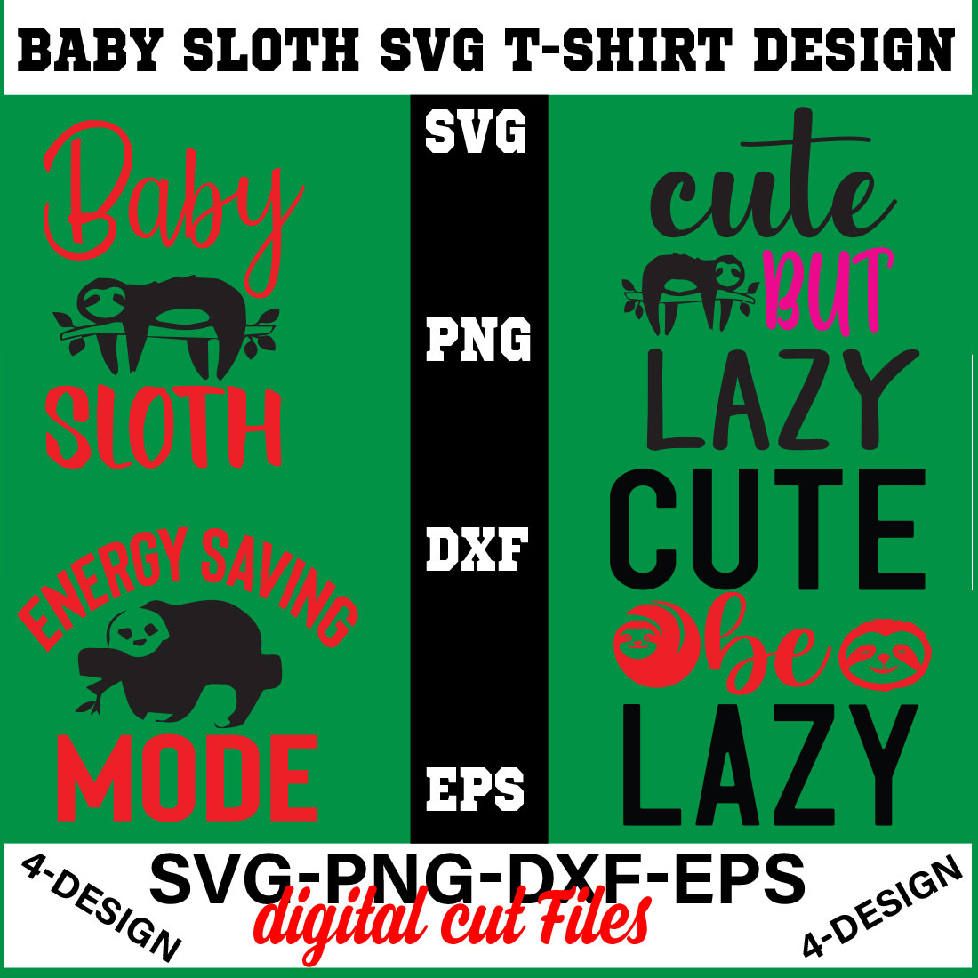 baby sloth SVG t-shirt design bundle sloth quotes svg, svg for cricut, cute sloth svg, Volume-01 cover image.