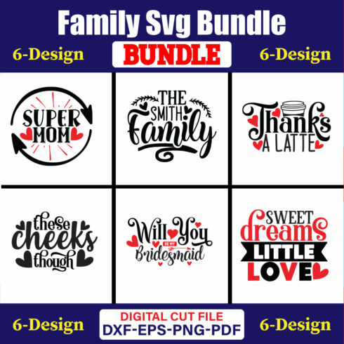 Family SVG T-shirt Design Bundle Vol-08 cover image.