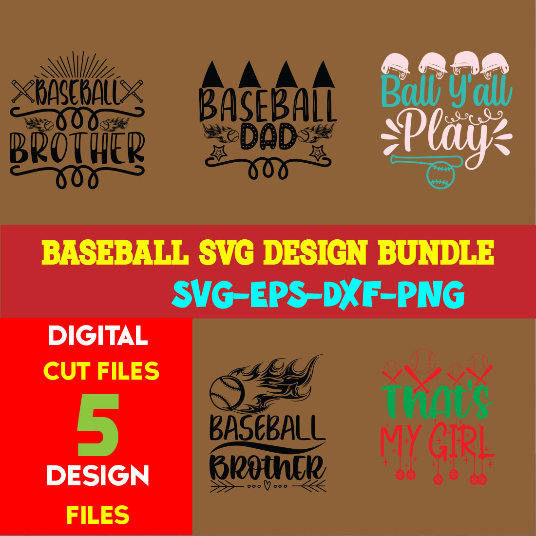 Baseball SVG T-shirt Design Bundle Vol-06