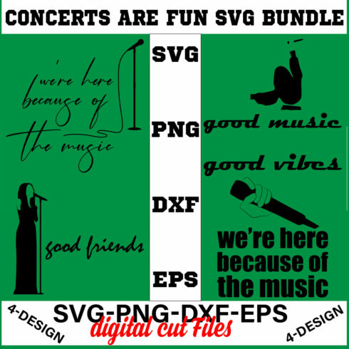 Concerts are Fun SVG T-shirt Design Bundle Volume-10 cover image.