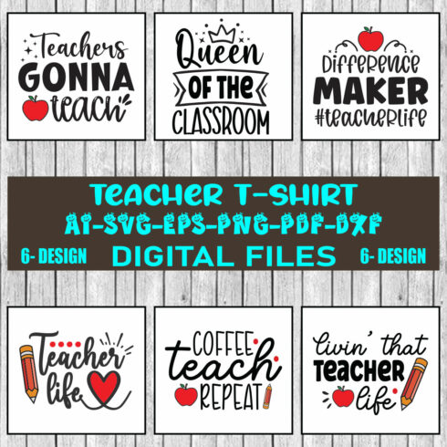 Teacher T-shirt Design Bundle Vol-4 cover image.