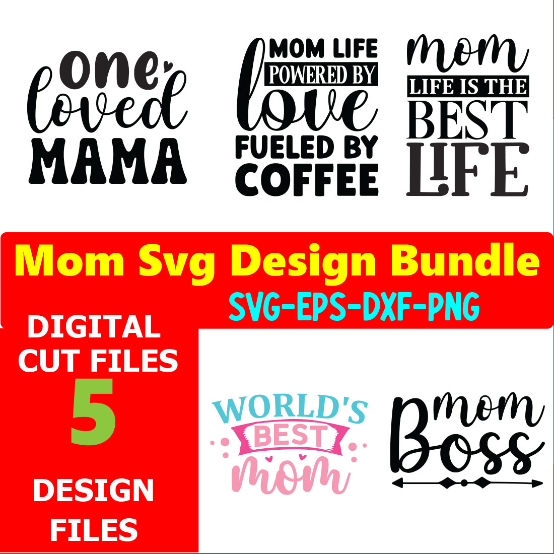 Mom SVG T-shirt Design Bundle Volume-03 cover image.