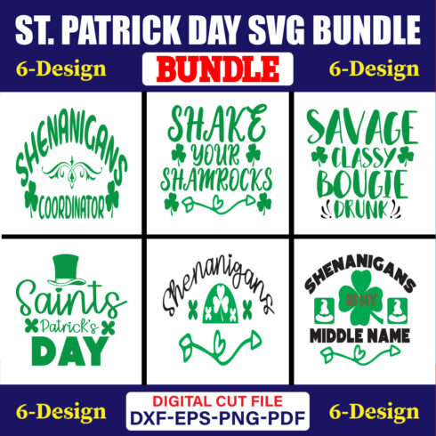 St Patrick Day SVG T-shirt Design Bundle Vol-23 cover image.