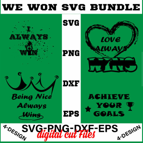 We Won SVG T-shirt Design Bundle Volume-10 cover image.