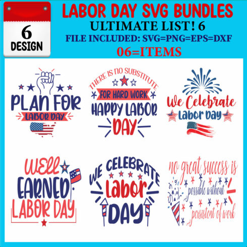 Labor Day SVG 06 T-shirt Design Bundle cover image.