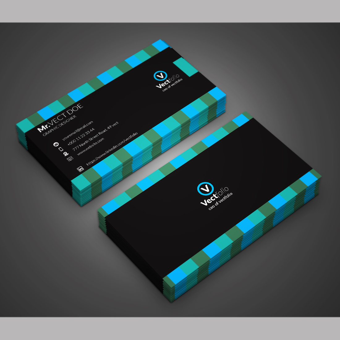 Colorful minimal cororate business card template cover image.