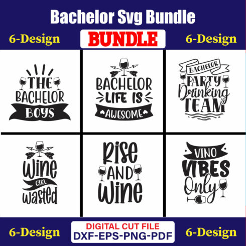 Bachelor T-shirt Design Bundle Vol-01 cover image.