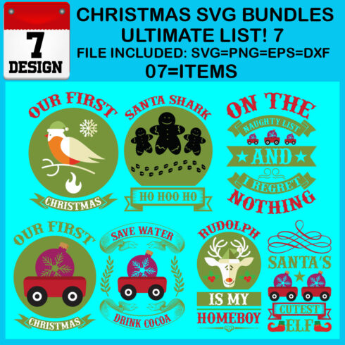 Free Ultimate List! 7 Christmas SVG Bundles cover image.